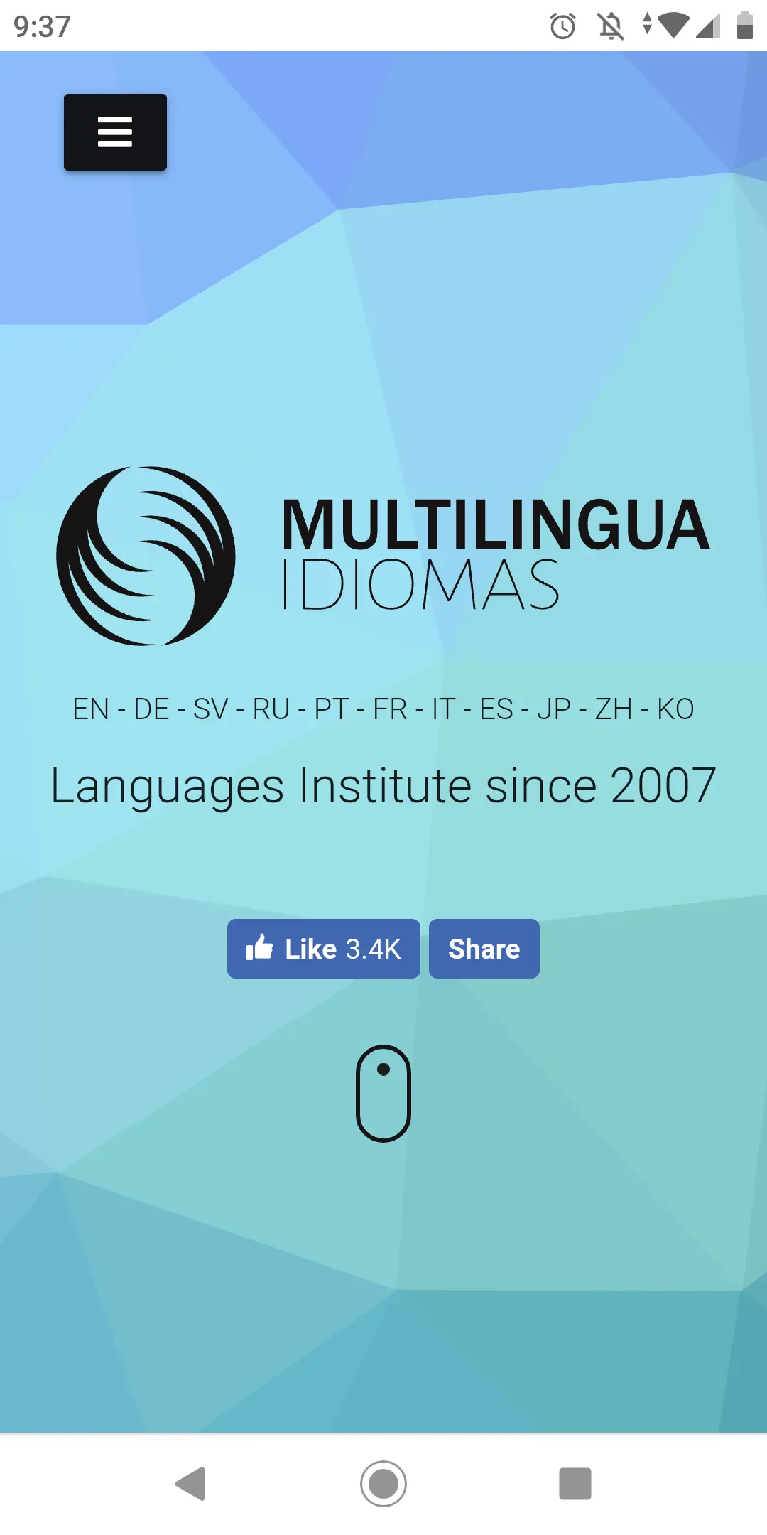 Captura de vista móvil de website responsive empresa vgs-ic