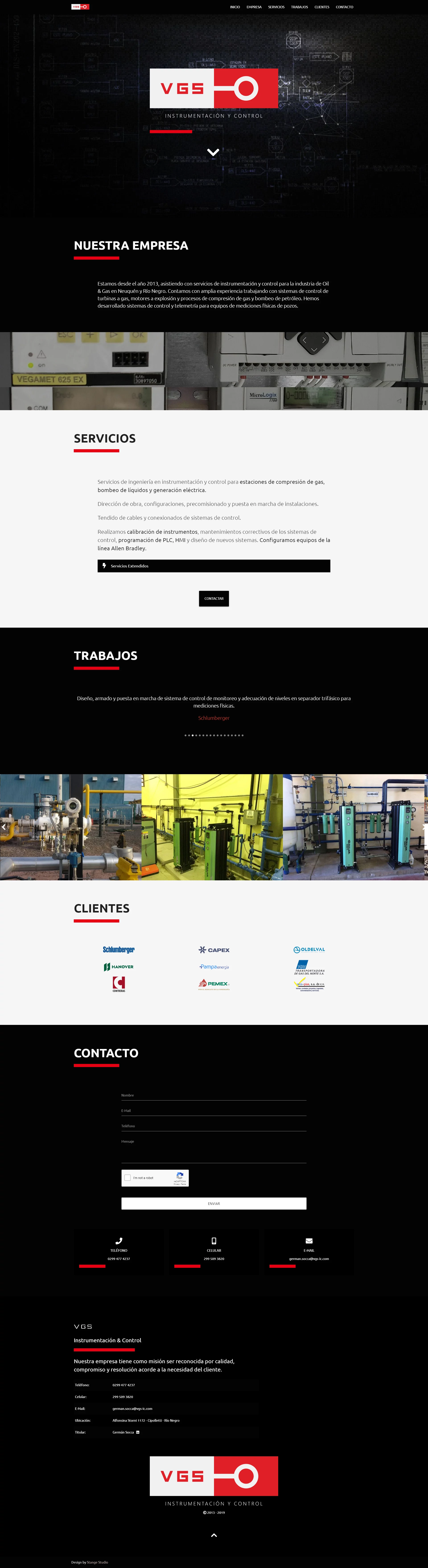 Imagen de website completa de empresa vgs-ic