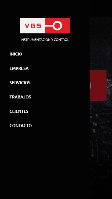 Captura de vista móvil de website responsive empresa vgs-ic