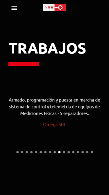 Captura de vista móvil de website responsive empresa vgs-ic