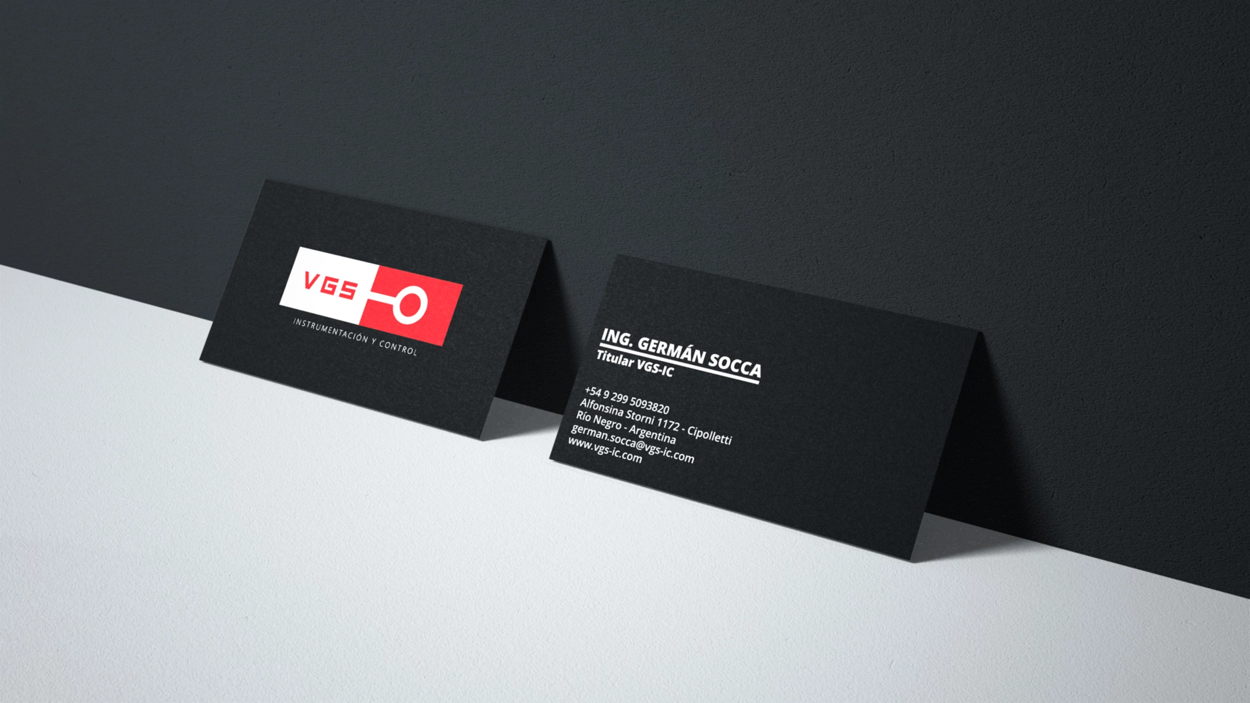 Render de diseño de tarjeta personal de empresa vgs-ic